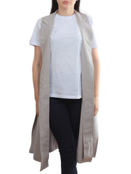 S2623 GRAY Жилет женский классический удлиненный (95% полиэстер,5% спандекс)