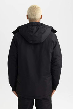 Водоотталкивающее пальто DeFactoFit с капюшоном на флисовой подкладке и на молнии  фото 11