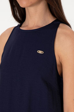 Kad_n Lacivert Maxi Boy Dokuma Elbise Sepette S_rpriz _ndirim - U.s. polo assn фото 6