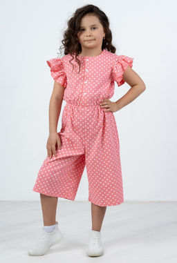 Комбинезон д/д Катенька, цвет Персик(горошек),100% х/б