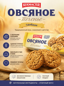 Печенье Кухмастер Овсяное сдобное 270 г