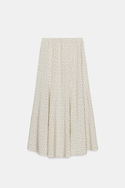 FALDA MIDI FLUIDA LUNARES / Crudo / Negro - Zara фото 6