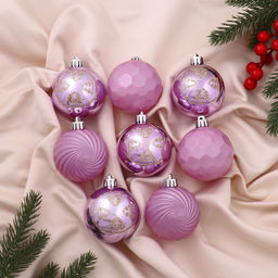 Ёлочные игрушки Шанталь, шары новогодние, d=6 см, набор 8 шт.