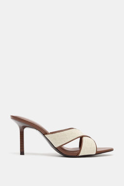 SANDALIA TAC?N CRUZADA / Beige claro