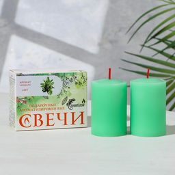 Набор свечей-столбиков 2 шт., 4×6 см, сандал