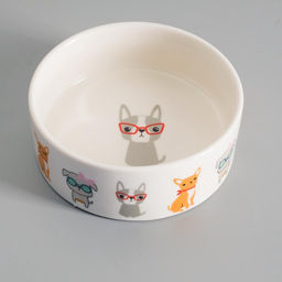 Миска керамическая Важный пес 250 мл - 11.511.55 см, белая - Пижон фото 3