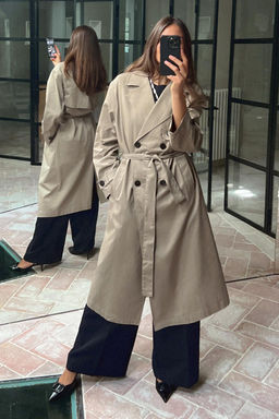LONG TRENCH COAT WITH BELT - Zara фото 2