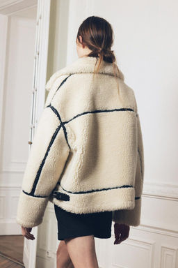 FAUX SHEARLING BIKER JACKET ZW COLLECTION - Zara фото 13