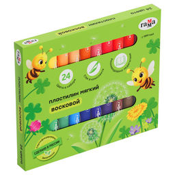 Пластилин ГАММА восковой "Пчелка" 24цв., стек (16052025_24) мягкий