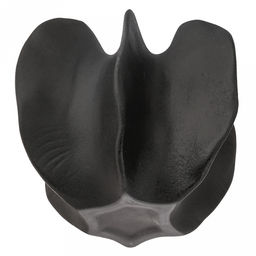 Ваза керамическая "Карамбола" 680мл, 17х15,5см h15см, д/горла - 4см, фактурный глянец, цвет - черный, в коробке (Китай)