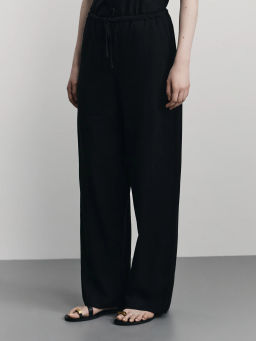 Широкие брюки изо льна / Zarina  фото 3