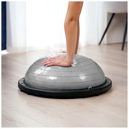 Полусфера BOSU гимнастическая ONLYTOP, с насосом, 58×25 см, серая