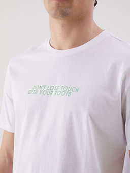 Bisiklet Yaka K?sa Kollu Bask?l? Penye Erkek Ti??rt