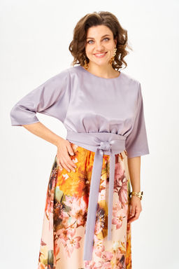 Платье Anastasia Mak 1229-Ш лиловый+ цветы  фото 2