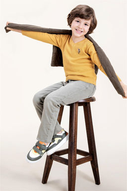 Boy Saffron V - Neck Knitwear Sweater Basic - U.s. polo assn фото 5