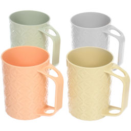 Цена за 3 шт. Кружка пластиковая 500мл "Узор", микс цветов