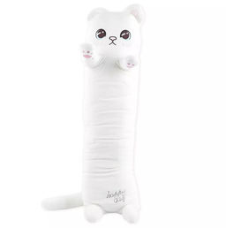 Мягкая игрушка Кошка батон белая длинная 110 см
