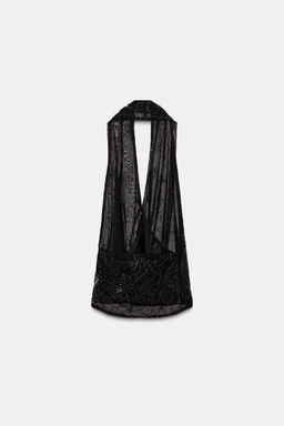 HALTER TOP WITH BEADED EMBROIDERY - Zara фото 7