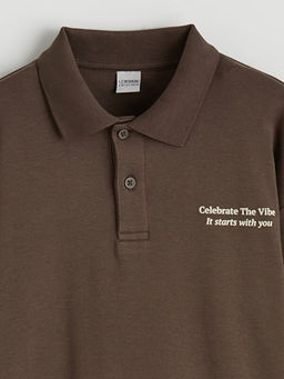 Polo Yaka Bask?l? Erkek ?ocuk Ti??rt