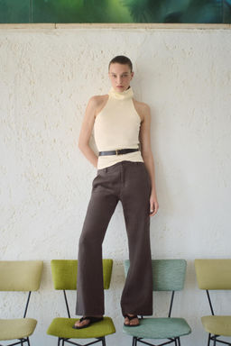 TOP CUELLO ALTO MANGA SISA / Crudo