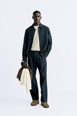 COTTON/LINEN SEERSUCKER OVERSHIRT