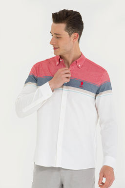 U. S. Polo Assn / Мужская белая рубашка с длинным рукавом - U.s. polo assn фото 3