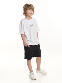 Шорты свободного кроя для мальчиков подростков 22-7638 черный - Mini maxi фото 3
