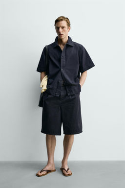 BERMUDA DENIM RELAXED FIT / Azul