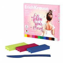 Цена за 1 шт. Пластилин классический ErichKrause Pointes 12 цветов со стеком, 180 г (в коробке 12 шт)