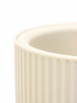 Кашпо для цветов «Рамона», 1 л, d=15 см, h=14 см, со вставкой, пластиковое, белое