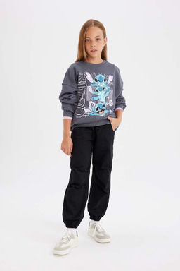 Хлопковые брюки с парашютом для девочек - Defacto фото 3