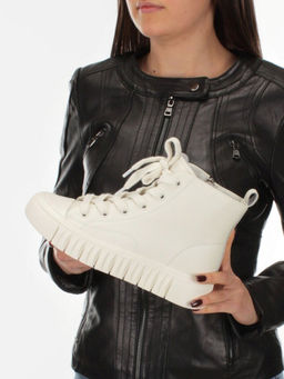 04-YSN2285-2 WHITE Ботинки женские зимние (натуральная и искусственная кожа, шерсть)