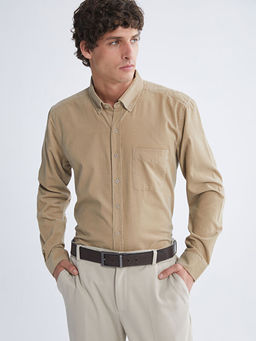 Regular Fit Uzun Kollu Kadife Erkek G?mlek