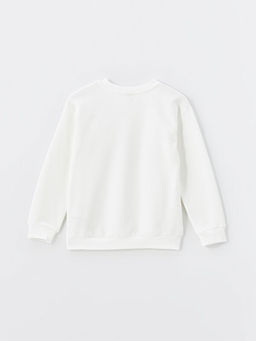 Bisiklet Yaka Bask?l? K?z ?ocuk Sweatshirt - Waikiki фото 3