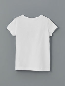 Bisiklet Yaka Bask?l? K?z ?ocuk Ti??rt ve ?ort 2li