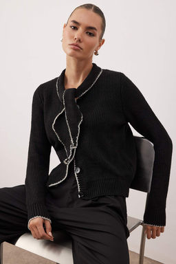 Tas Sal Yaka Detayl? Renk Bloklu Triko Kazak TWOAW26KZ00244 - Trendyolmilla фото 8