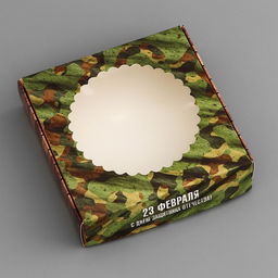 Цена за 5 шт. Коробка подарочная сборная с окном, упаковка, 23 февраля, 11.5?11.5?3 см