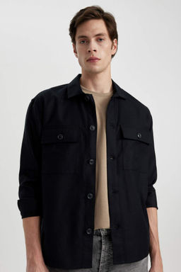 Relax Fit Polo Yaka Cep Detayl? Gomlek Ceket - Defacto фото 3