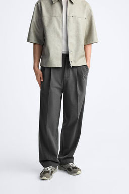 WIDE-FIT PLEATED TROUSERS - Zara фото 2