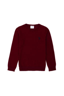 U. S. Polo Assn Базовый бордово-красный свитер с круглым вырезом для мальчиков - U.s. polo assn фото 7