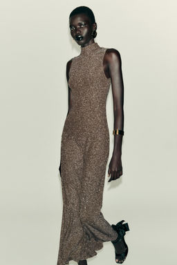 METALLIC THREAD SLEEVELESS DRESS - Zara фото 8