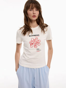 MY Футболка жен.slim RED FLOWERS ФБ060