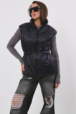 Жилет утепленный из плащевой ткани темно-синий