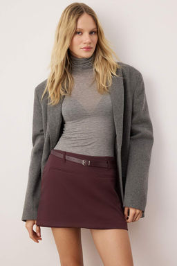 Kahverengi Kemerli Mini Sort Etek Sort & Bermuda TWOAW26SR00006 - Trendyolmilla фото 21