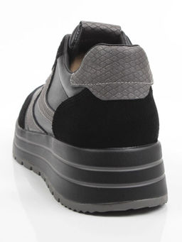 03-A1003-4 BLACK Кроссовки женские (натуральная кожа, натуральная замша) - Фабричный китай фото 7