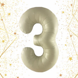 Шар фольгированный 32/81см "Цифра "3" (молочный)