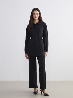 Dokulu Oversize Kad?n G?mlek Tunik