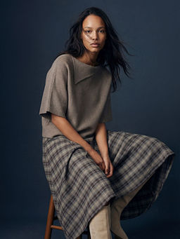 Asimetrik Yaka Oversize Kad?n Triko Kazak