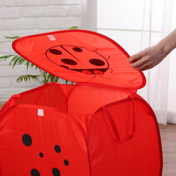Корзина для игрушек Божья коровка с ручками и крышкой - Simaland фото 3
