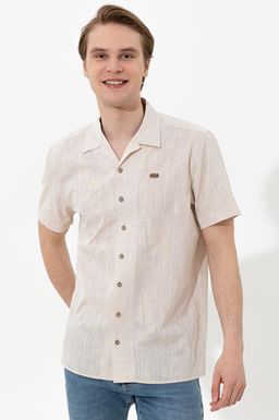 U. S. Polo Assn / Мужская рубашка цвета хаки с коротким рукавом